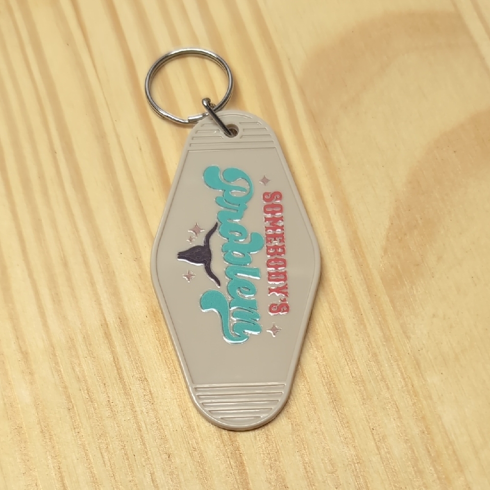Somebody's Problem Light Brown Key Chain